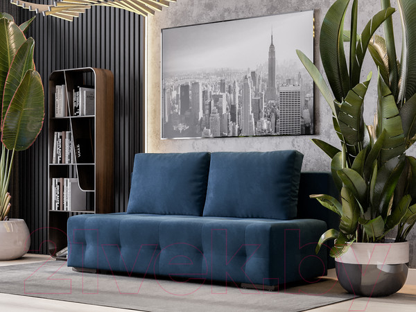 Изображение товара Диван Mebel-Ars Еврокнижка Марсель №1 (темно-синий Luna 034)