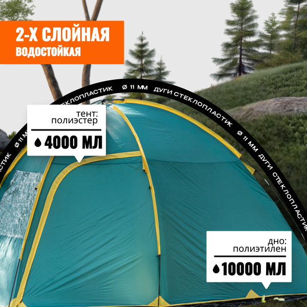 Изображение товара Палатка Coyote Vaal-4 v2 / CL-B15-4P-Green