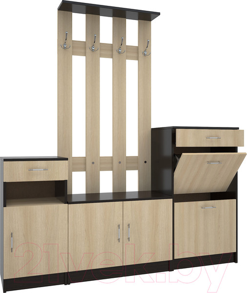 Изображение товара Секция в прихожую МДК СПР2 1970x1800x380 (венге/дуб млечный)