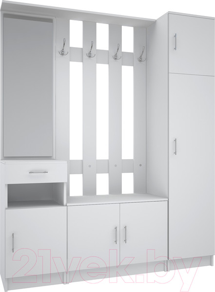 Изображение товара Секция в прихожую МДК СПР3 2020x1600x380 (белый)