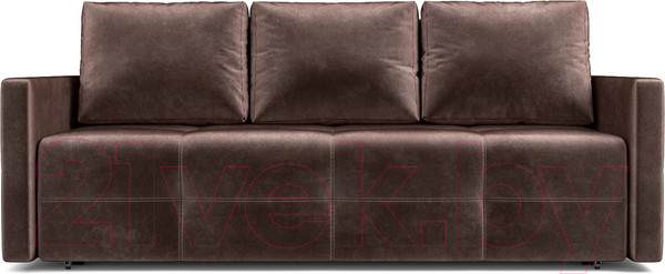 Изображение товара Диван Mebel-Ars Еврокнижка Марсель №2 (бархат серо-шоколадный Star Velvet 60 Coffee)