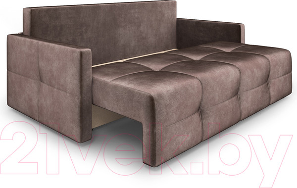 Изображение товара Диван Mebel-Ars Еврокнижка Марсель №2 (бархат серо-шоколадный Star Velvet 60 Coffee)