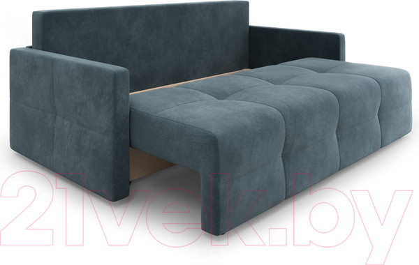 Изображение товара Диван Mebel-Ars Еврокнижка Марсель №2 (велюр серо-синий НВ-178/26)