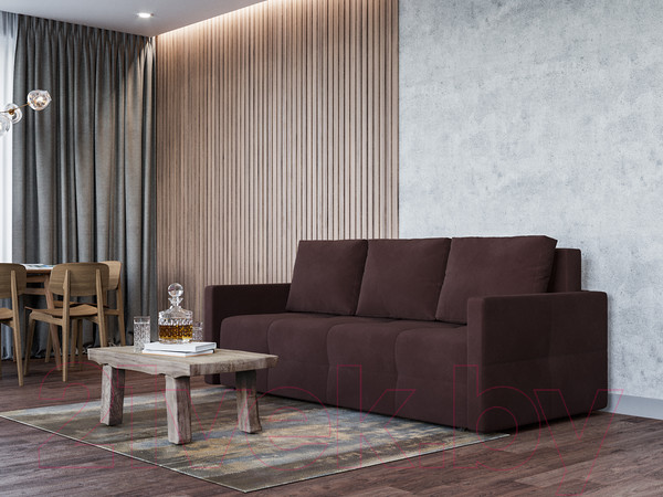 Изображение товара Диван Mebel-Ars Еврокнижка Марсель №2 (велюр шоколадный HB-178/16)