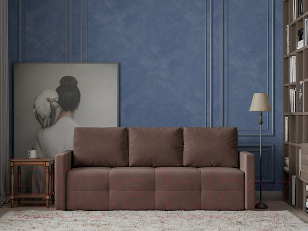 Изображение товара Диван Mebel-Ars Еврокнижка Марсель №2 (велюр молочный шоколад НВ-178/13)