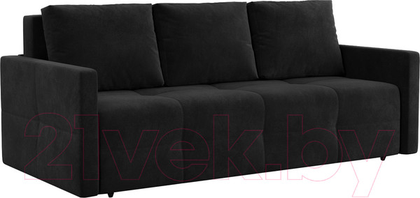 Изображение товара Диван Mebel-Ars Еврокнижка Марсель №2 (велюр черный НВ-178/17)