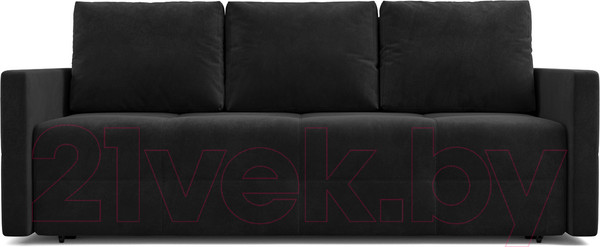 Изображение товара Диван Mebel-Ars Еврокнижка Марсель №2 (велюр черный НВ-178/17)