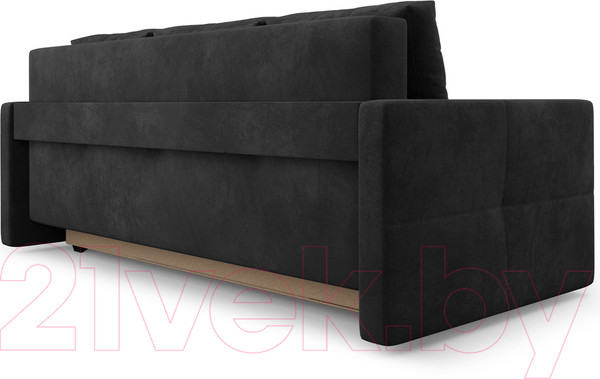 Изображение товара Диван Mebel-Ars Еврокнижка Марсель №2 (велюр черный НВ-178/17)