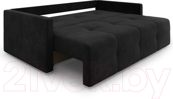 Изображение товара Диван Mebel-Ars Еврокнижка Марсель №2 (велюр черный НВ-178/17)