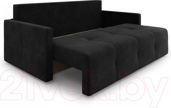Изображение товара Диван Mebel-Ars Еврокнижка Марсель №2 (велюр черный НВ-178/17)