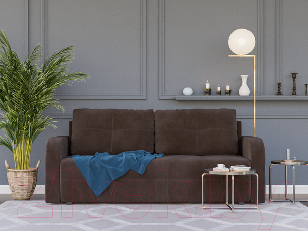 Изображение товара Диван Mebel-Ars Еврокнижка Марсель №3 (кордрой коричневый)