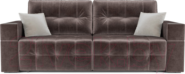 Изображение товара Диван Mebel-Ars Еврокнижка Венеция (бархат серо-шоколадный/Star Velvet 60 Cofee)