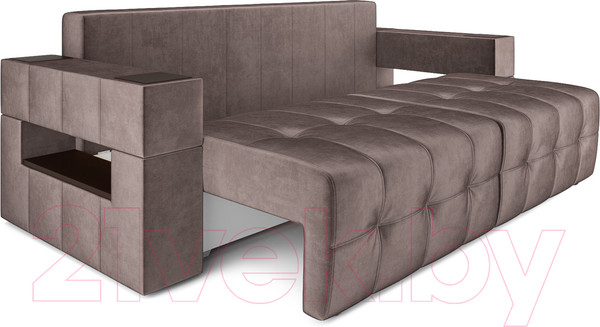 Изображение товара Диван Mebel-Ars Еврокнижка Венеция (бархат серо-шоколадный/Star Velvet 60 Cofee)
