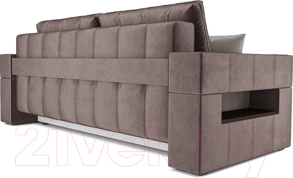 Изображение товара Диван Mebel-Ars Еврокнижка Венеция (бархат серо-шоколадный/Star Velvet 60 Cofee)