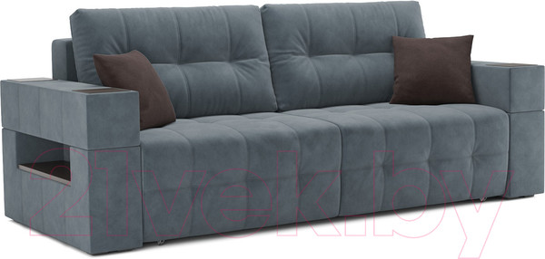 Изображение товара Диван Mebel-Ars Еврокнижка Венеция (велюр серо-синий HB-178 26)