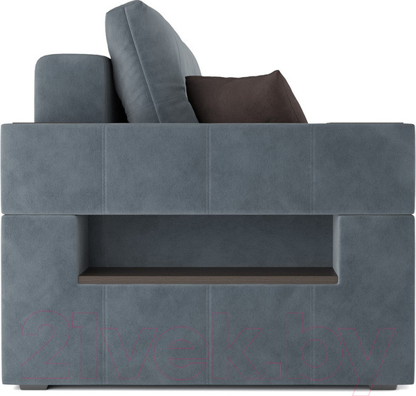 Изображение товара Диван Mebel-Ars Еврокнижка Венеция (велюр серо-синий HB-178 26)
