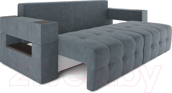 Изображение товара Диван Mebel-Ars Еврокнижка Венеция (велюр серо-синий HB-178 26)