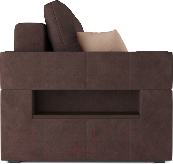 Изображение товара Диван Mebel-Ars Еврокнижка Венеция (велюр молочный шоколад НВ-178 13)