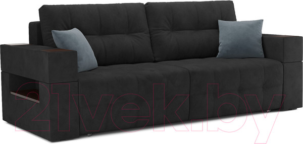 Изображение товара Диван Mebel-Ars Еврокнижка Венеция (велюр черный НВ-178 17)