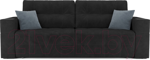 Изображение товара Диван Mebel-Ars Еврокнижка Венеция (велюр черный НВ-178 17)
