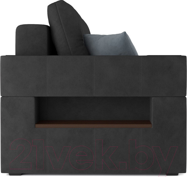 Изображение товара Диван Mebel-Ars Еврокнижка Венеция (велюр черный НВ-178 17)