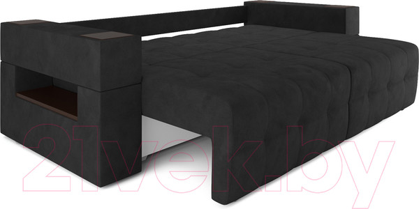 Изображение товара Диван Mebel-Ars Еврокнижка Венеция (велюр черный НВ-178 17)