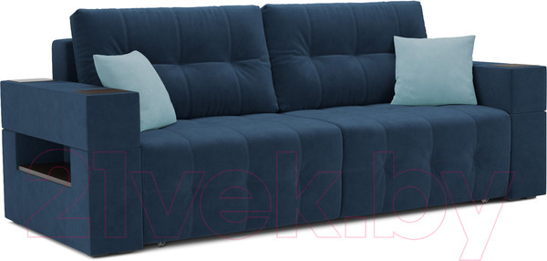 Изображение товара Диван Mebel-Ars Еврокнижка Венеция (темно-синий Luna 034)