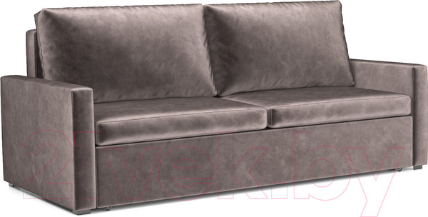 Изображение товара Диван Mebel-Ars Еврокнижка Поло (бархат серо-шоколадный/Star Velvet 60 Cofee)