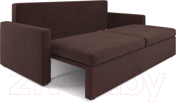 Изображение товара Диван Mebel-Ars Еврокнижка Поло (велюр шоколад HB-178 16)