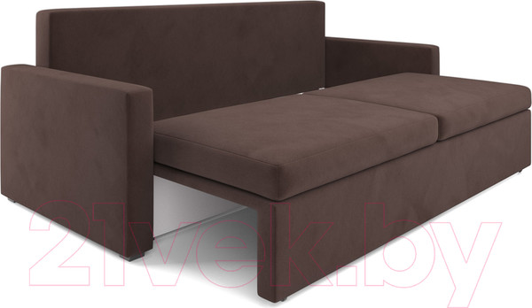 Изображение товара Диван Mebel-Ars Еврокнижка Поло (велюр молочный шоколад НВ-178 13)