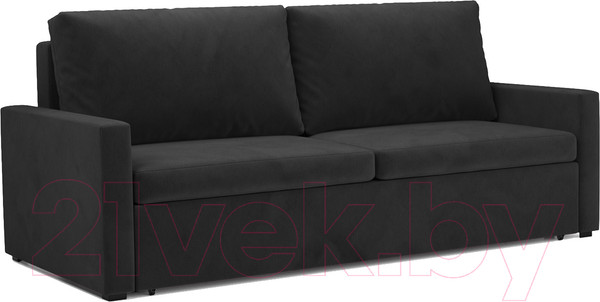 Изображение товара Диван Mebel-Ars Еврокнижка Поло (велюр черный НВ-178 17)