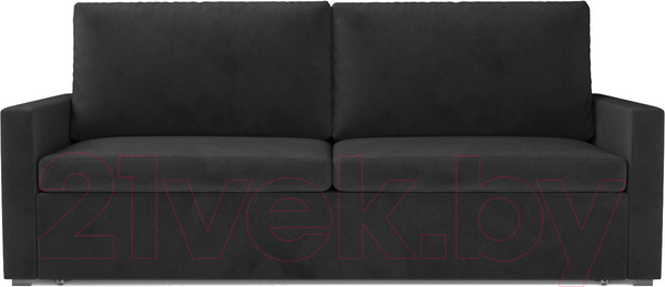 Изображение товара Диван Mebel-Ars Еврокнижка Поло (велюр черный НВ-178 17)