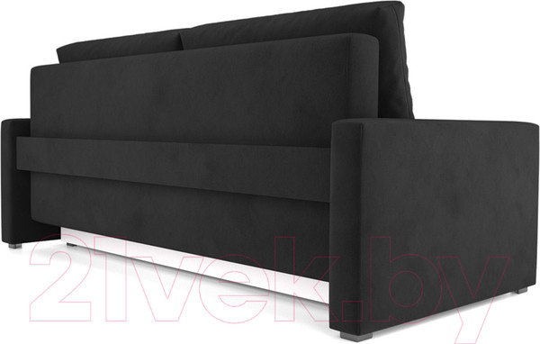 Изображение товара Диван Mebel-Ars Еврокнижка Поло (велюр черный НВ-178 17)
