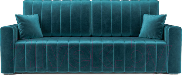Изображение товара Диван Mebel-Ars Еврокнижка Лондон (бархат сине-зеленый/Star Velvet 43 Black Green)