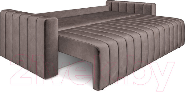 Изображение товара Диван Mebel-Ars Еврокнижка Лондон (бархат серо-шоколадный/Star Velvet 60 Cofee)