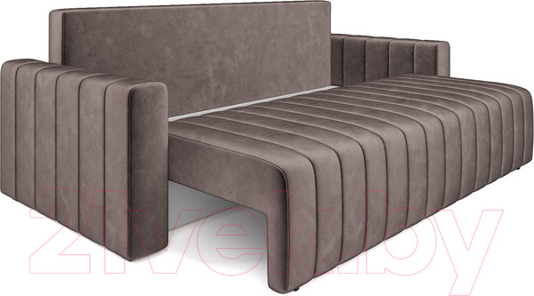 Изображение товара Диван Mebel-Ars Еврокнижка Лондон (бархат серо-шоколадный/Star Velvet 60 Cofee)