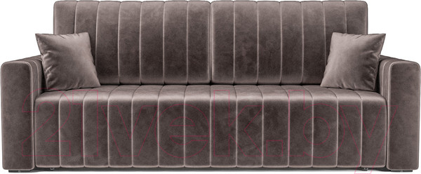 Изображение товара Диван Mebel-Ars Еврокнижка Лондон (бархат серо-шоколадный/Star Velvet 60 Cofee)