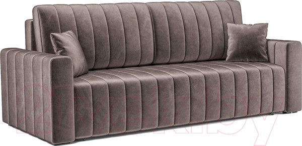 Изображение товара Диван Mebel-Ars Еврокнижка Лондон (бархат серо-шоколадный/Star Velvet 60 Cofee)