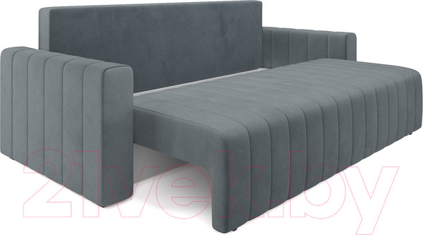 Изображение товара Диван Mebel-Ars Еврокнижка Лондон (велюр серо-синий НВ-178/26)