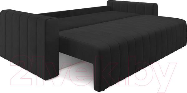 Изображение товара Диван Mebel-Ars Еврокнижка Лондон (велюр черный НВ-178/17)