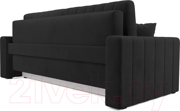 Изображение товара Диван Mebel-Ars Еврокнижка Лондон (велюр черный НВ-178/17)