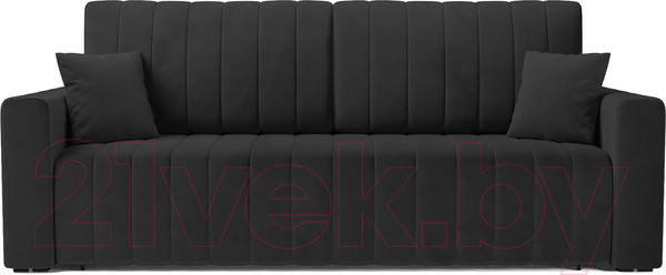 Изображение товара Диван Mebel-Ars Еврокнижка Лондон (велюр черный НВ-178/17)