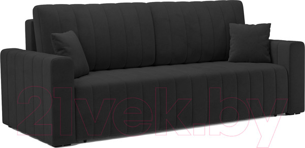 Изображение товара Диван Mebel-Ars Еврокнижка Лондон (велюр черный НВ-178/17)