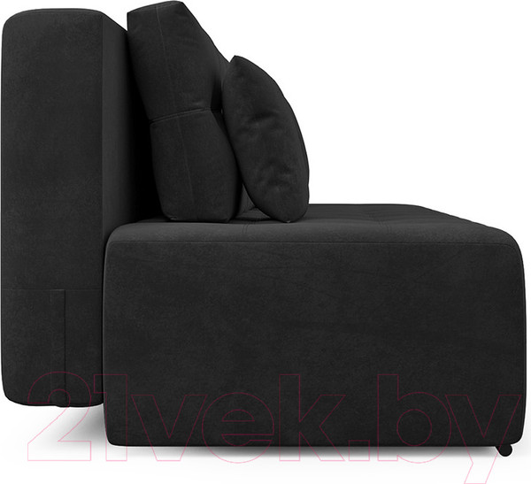 Изображение товара Диван Mebel-Ars Еврокнижка Марсель №4 (велюр черный НВ-178/17)