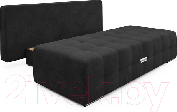 Изображение товара Диван Mebel-Ars Еврокнижка Марсель №4 (велюр черный НВ-178/17)