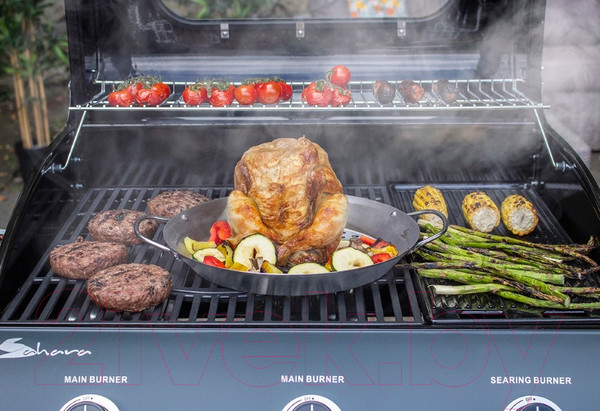 Изображение товара Газовый гриль Sahara 3 Burner Oak BBQ / S350EW-ST (дымчатый/дуб)