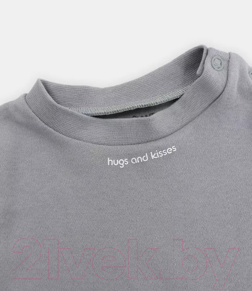 Изображение товара Набор футболок для малышей Rant Hugs And Kisses / 46-74 (2шт, Arctic Grey, р.74)