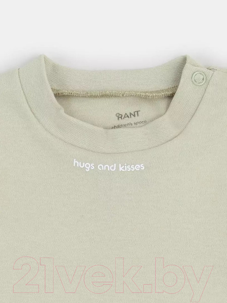 Изображение товара Футболка для малышей Rant Hugs And Kisses / 46-74 (2шт, Light Green, р.74)