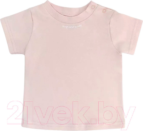 Изображение товара Набор футболок для малышей Rant Hugs And Kisses / 46-74 (2шт, Soft Pink, р.74)