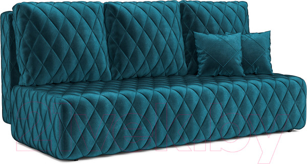 Изображение товара Диван Mebel-Ars Еврокнижка Роял (бархат сине-зеленый/Star Velvet 43 Black Green)